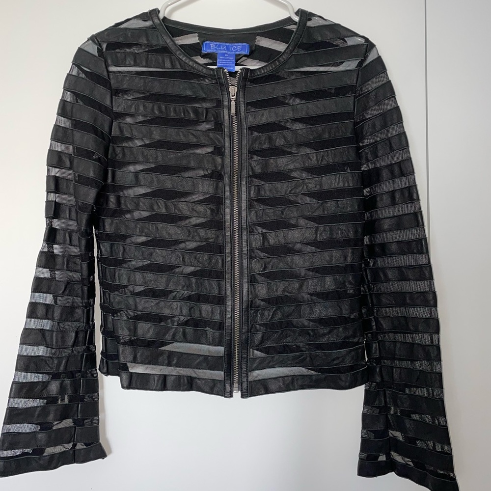 Blu Ice Black Leather Jacket - Size XS